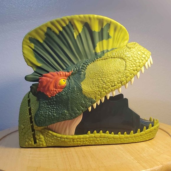 UNO Attack Jurassic World Dilophosaurus Card Launcher Dinosaur Head + 87 cards - Picture 4 of 8